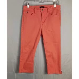 Curve Appeal Capri Jeans Women's Size 6 Coral Straight Mid Rise Cotton Blend EUC